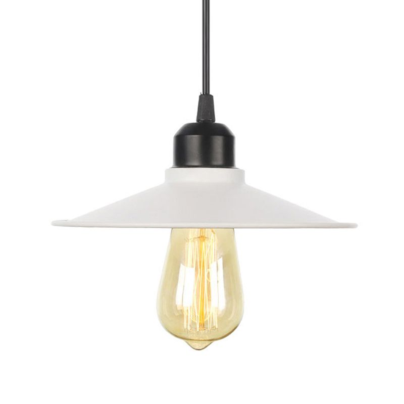 1 helles Innenheizanhänger Licht Bauernhaus Schwarz/Weiß Hanging Leuchte mit Kegel/Wellen-/breitem Flare Metallschatten