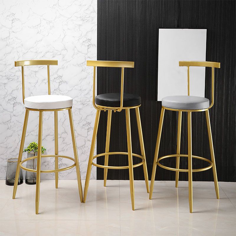 Nordic Style Upholstered Fabric Stools Armless Round Barstools for Home