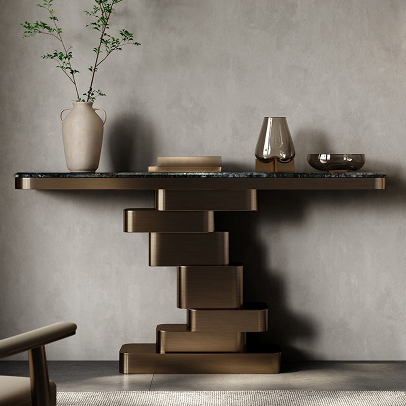 Glam Marble Console Accent Table with Rectangle Top for Hall