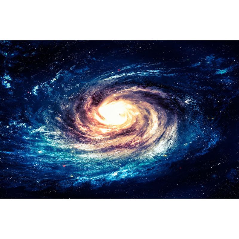Swirling Nebula Wall Mural Decal for Home Decor, Blue and Orange, Personalized Size Available
