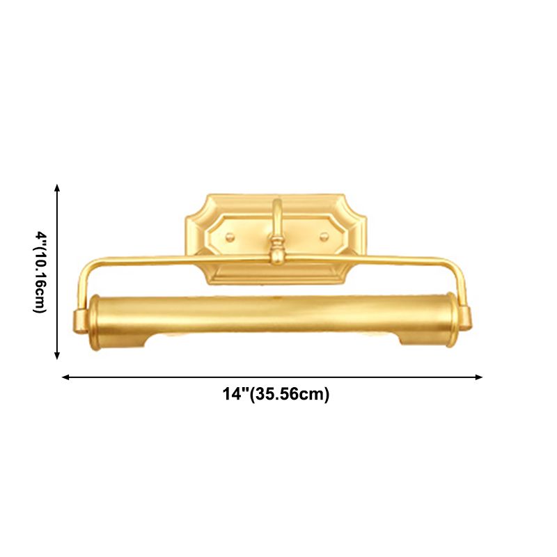 14" Long Metallic Bar Vanity Light Mid Century Modern Wall Mount Light in Brass