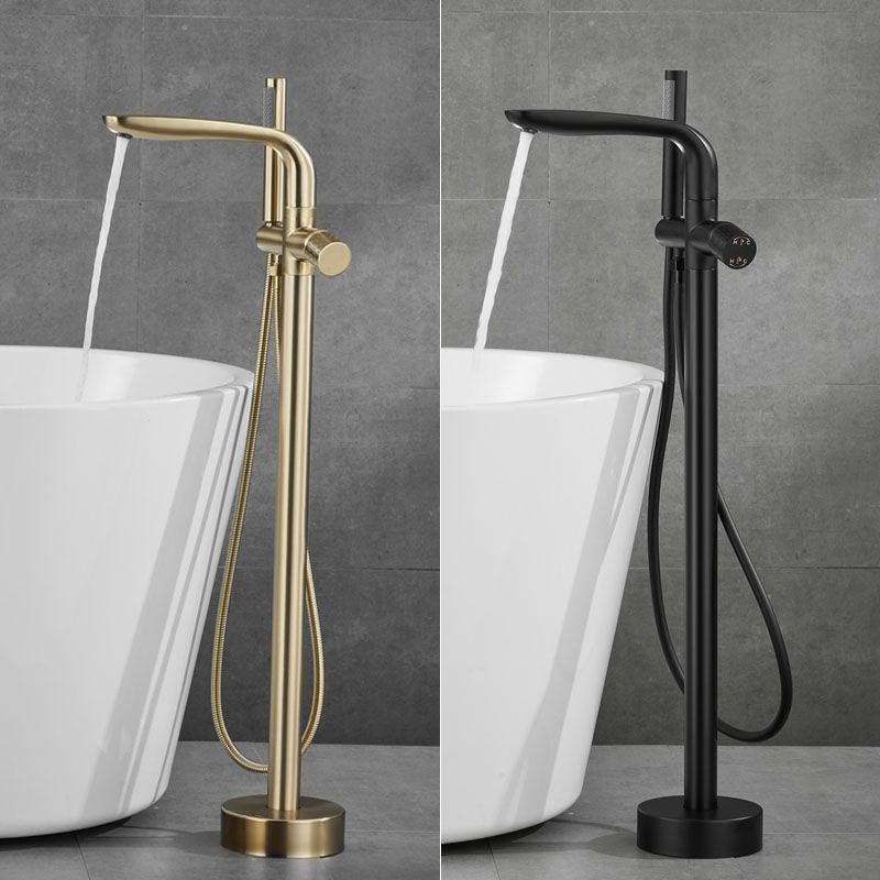 Contemporary Style Freestanding Faucet Copper Floor Mounted Freestanding Faucet
