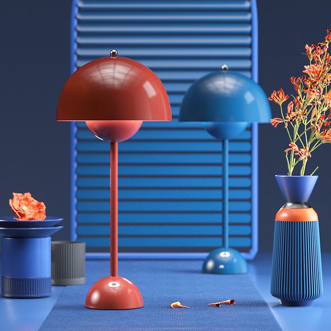 1 lampes de table de nuit à dôme léger lampe de table en métal de style moderne