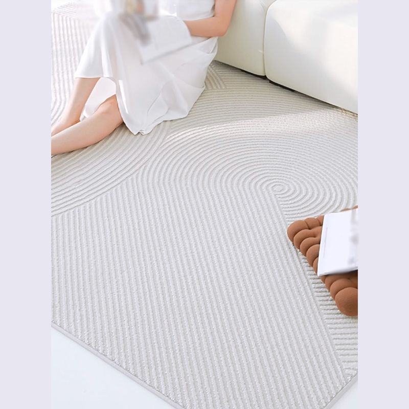 Grey Modern Area Carpet Polyester Stripe Pattern Rug Stain Resistant Area Rug for Home Decoration