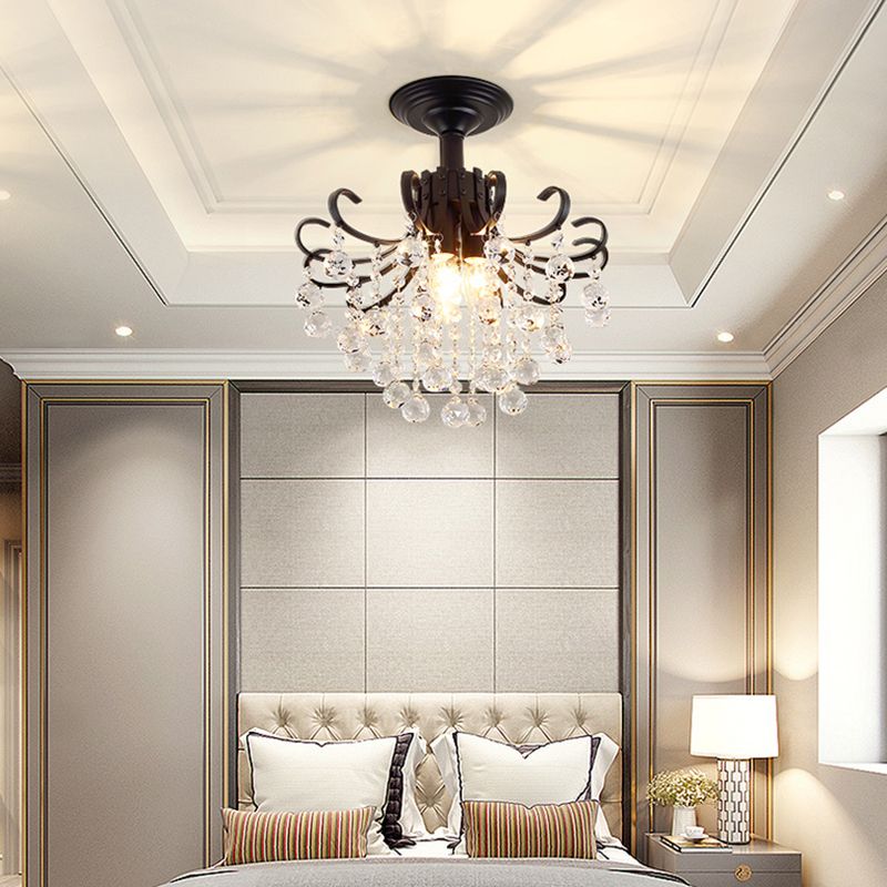 Modern Crystal Ceiling Light Household Flush Mount Light Fixture for Bedroom