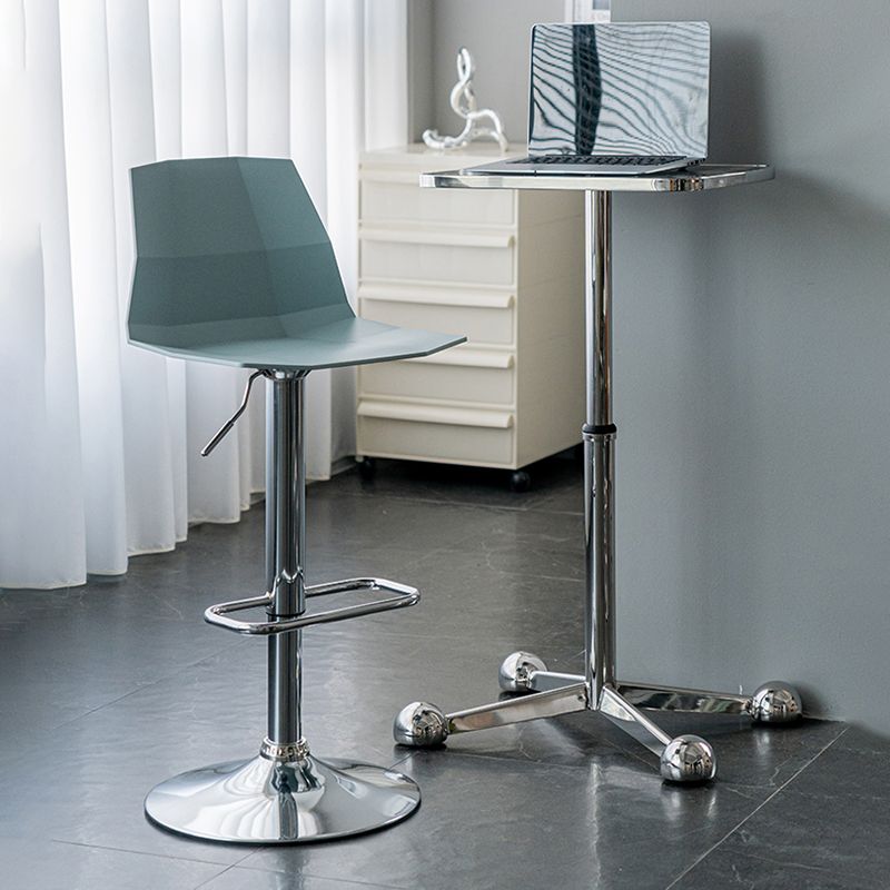 Industrial Backrest Armless Counter Stool Adjustable Iron Stool with Plastic Cushion