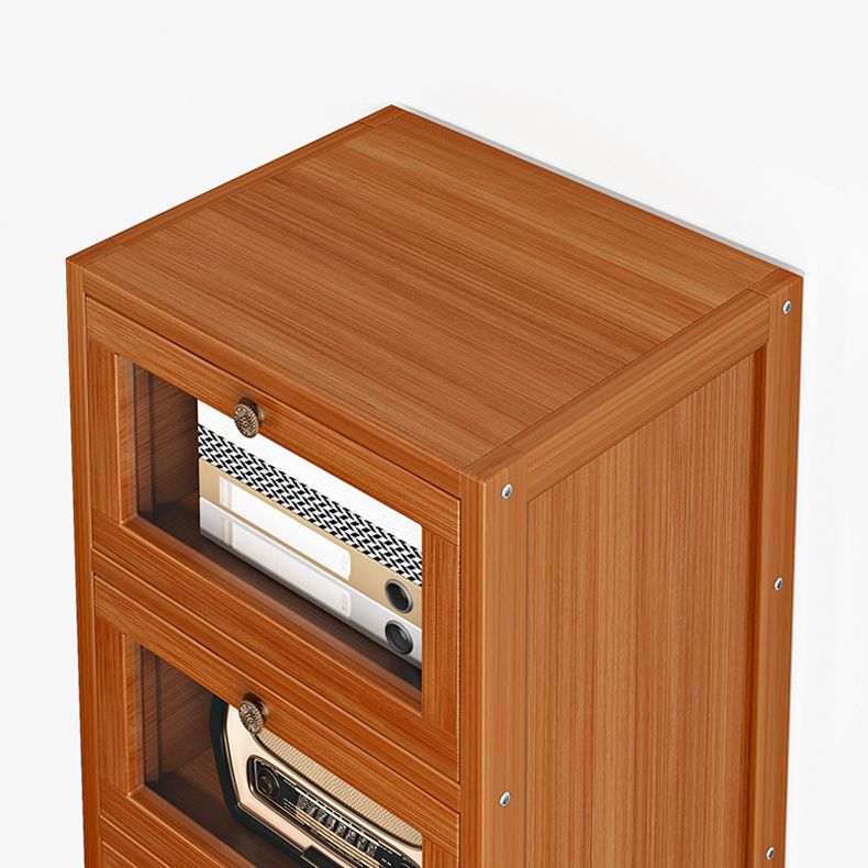 Modern Brown Accent Cabinet with Acrylic Doors Rectangle Cabinet