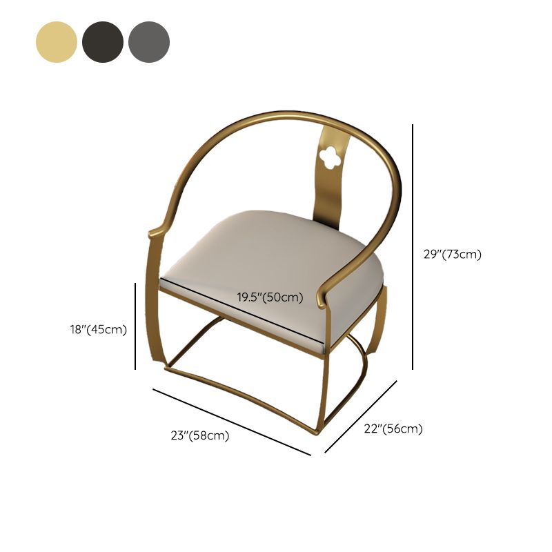Modern Armrest Backrest Cushion Chair with Metal Base for Living Room
