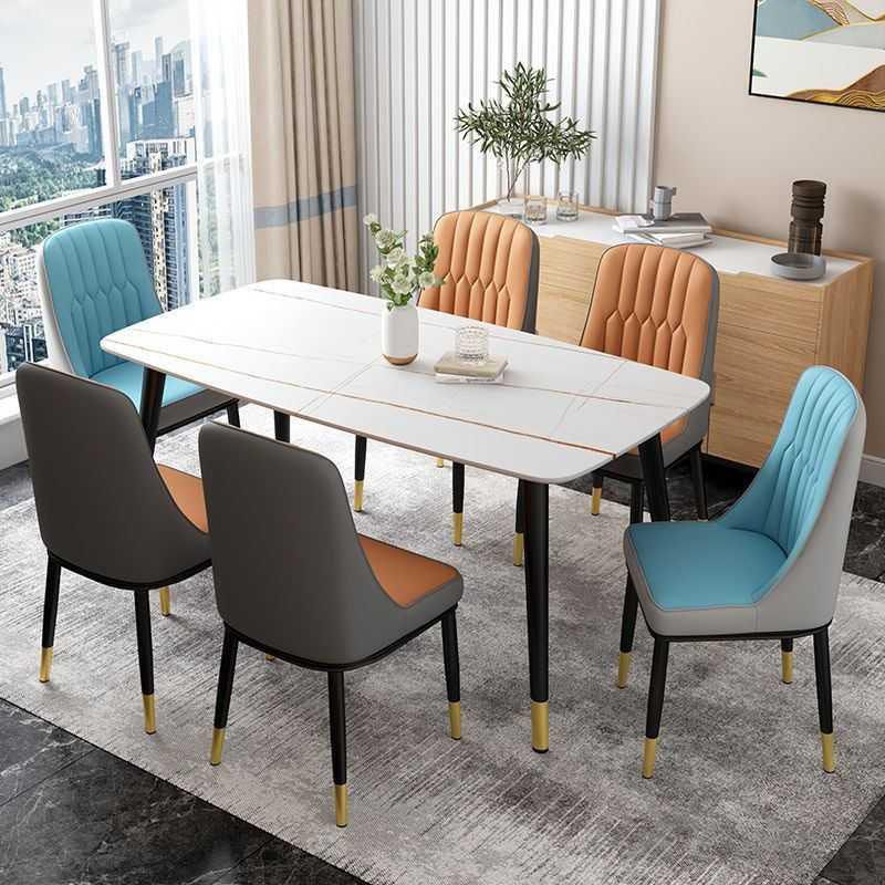 Sillas de comedor nórdicas Silla Parsons lateral sin brazos de metal para cocina