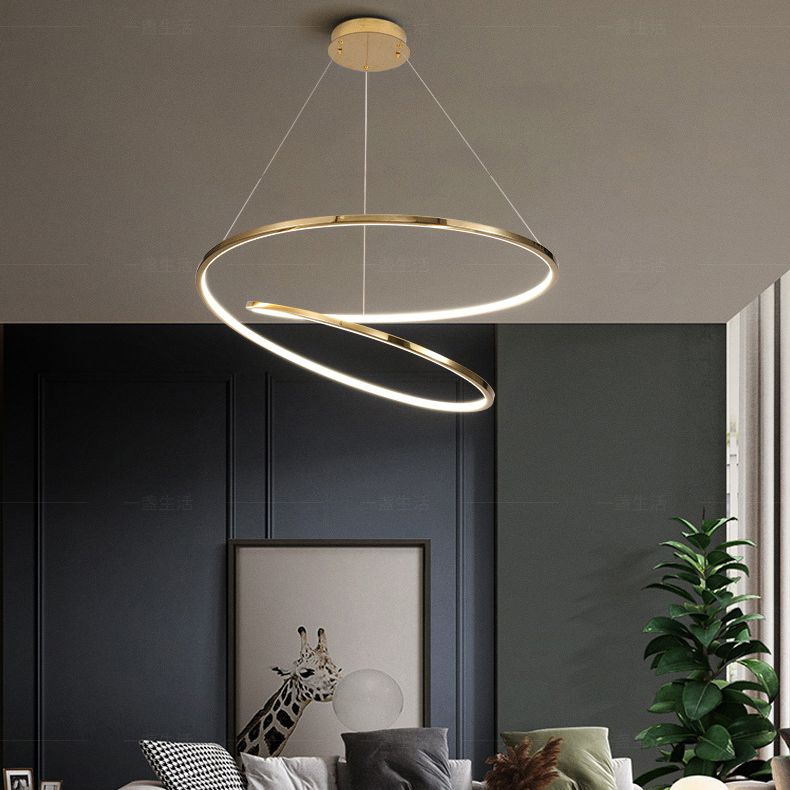 Twist Pendant Light Fixture Minimalist Stainless Steel LED Suspension Light
