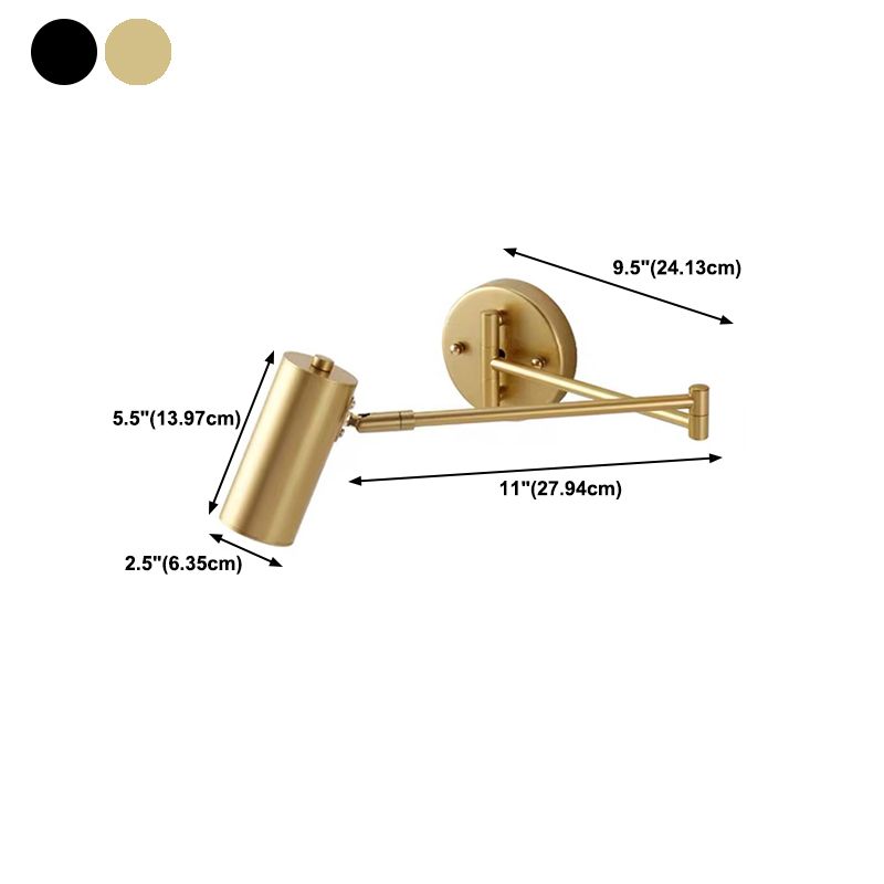 1 Light Cylinder Wall Mounted Lamp Contemporary Metal Wall Lighting Ideas