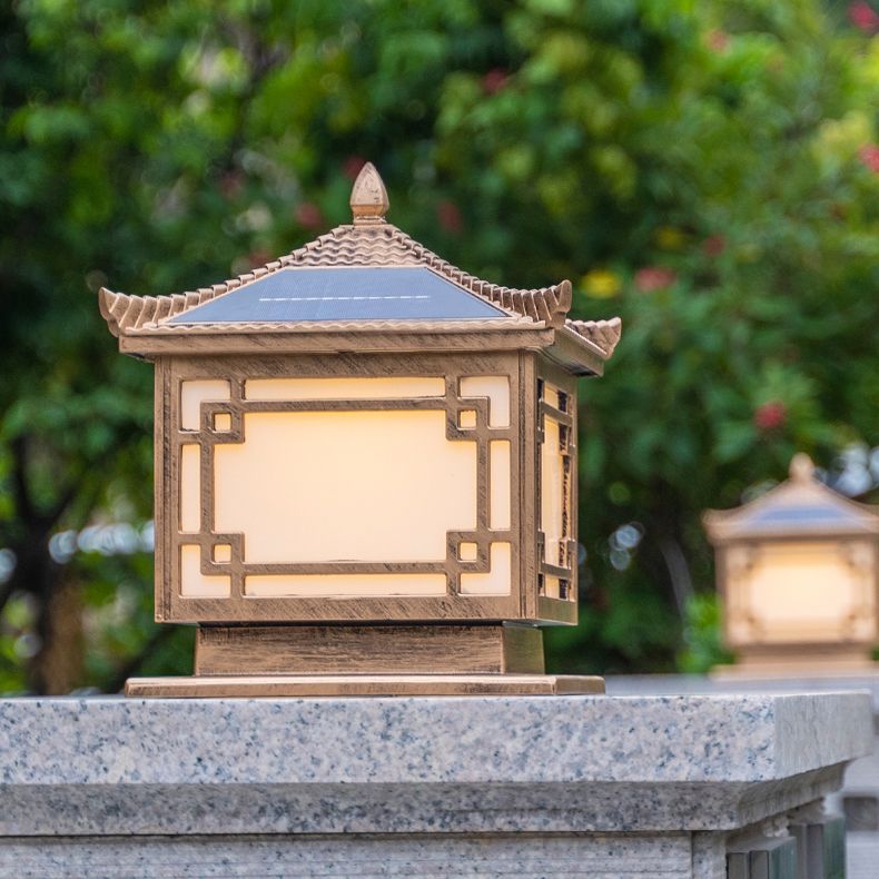Contemporary Pillar Light Creative LED Solar Lighting Fixture for Garden