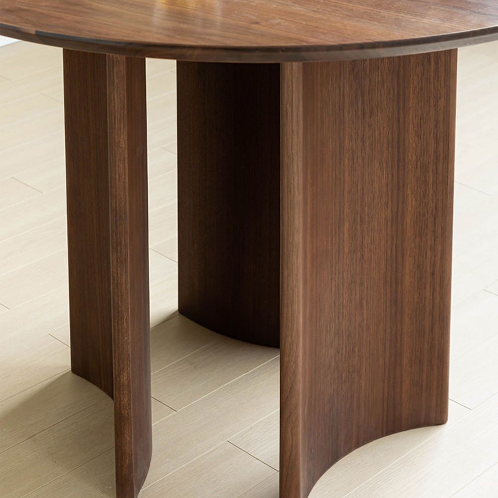 Solid Wood Dining Table Round Modern Dinner Table for Dining Room