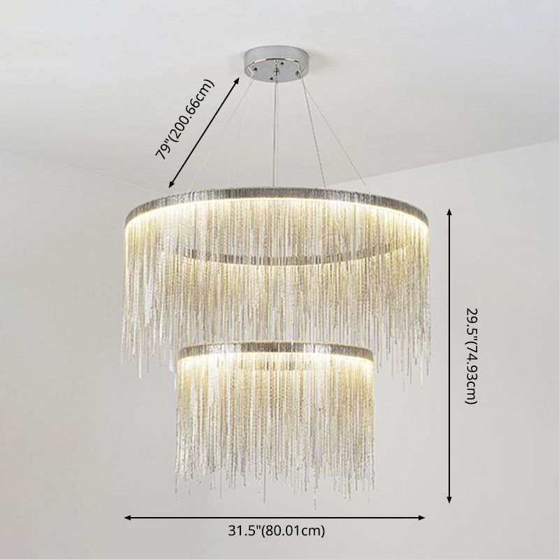 Luz de la cadena de lámpara posmoderna Cadena de metal Luz colgante de luz para sala de estar