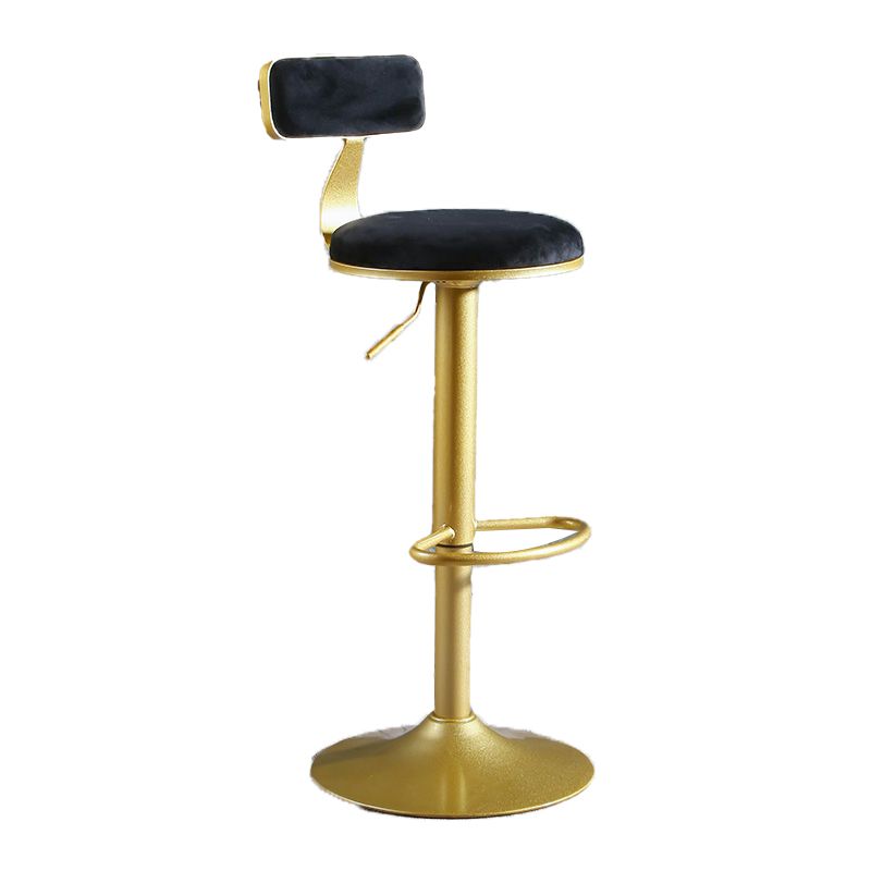 Glam Style Upholstered Counter Stool Armless Adjustable Height Bar Stool