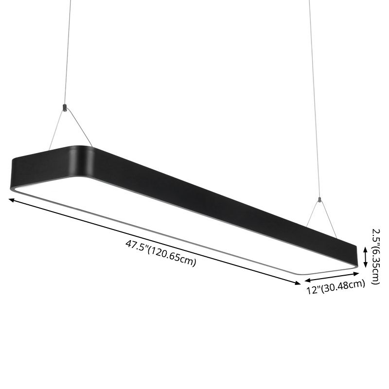 Modern Rectangle Pendant Lighting Fixture Metal Hanging Lamps