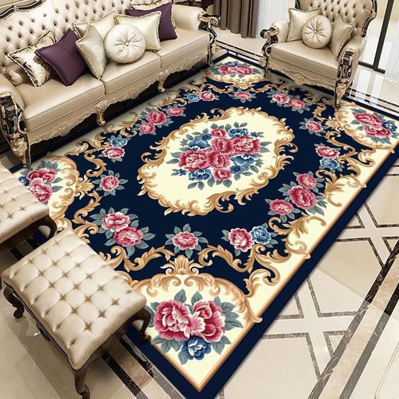 Vintage-Medaillon gedruckter Teppich Polyester Innenteppich nicht rutschfest