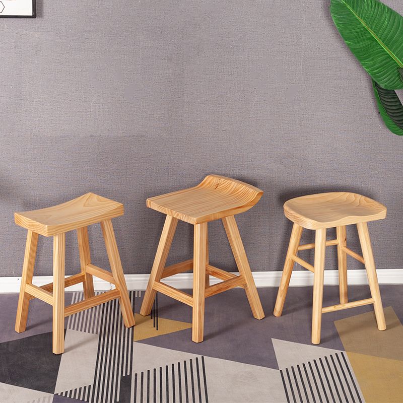 Modern Armless Backless Counter Stool Wood Cashier Bar Stool with Seat and Pedal