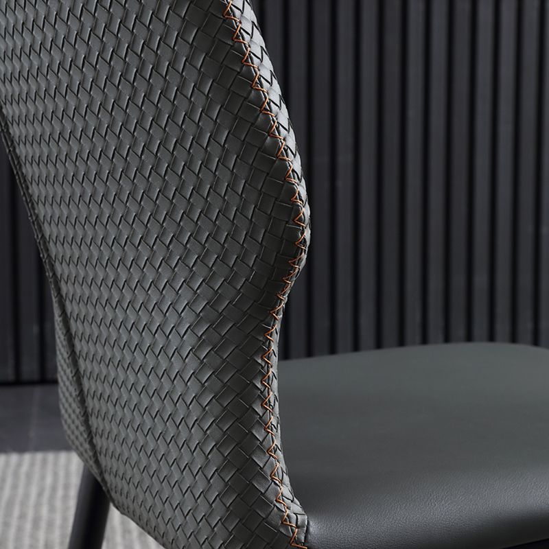 Industrial Style Chair Dining Armless Chair for Kitchen with Metal Legs