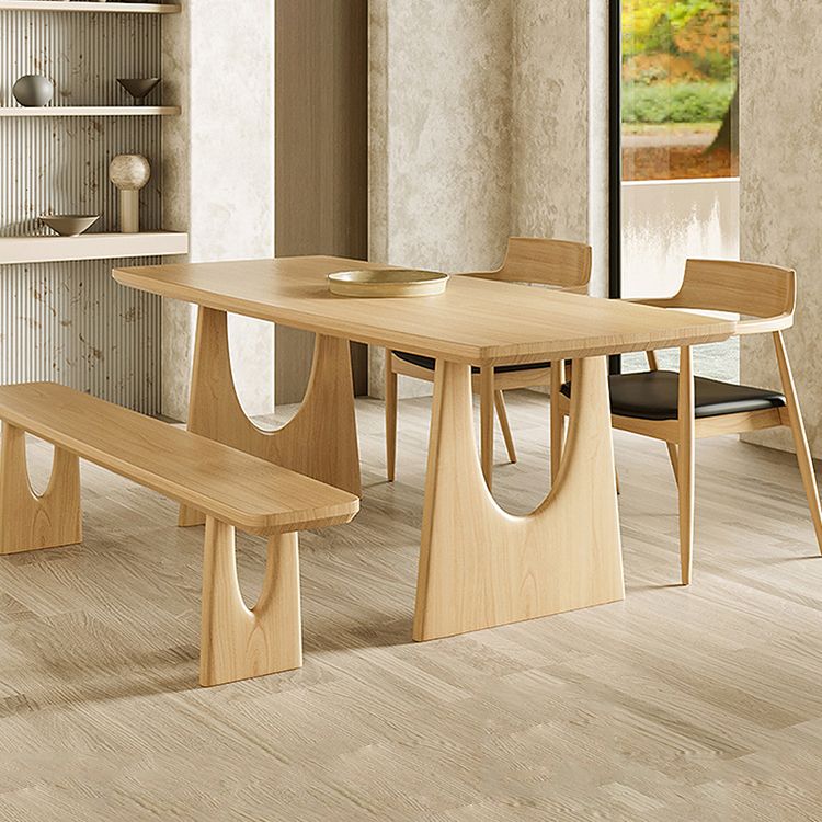 1/2/4/5/7 Pieces Rectangle Dining Set Solid Wood Dining Table with Wooden Chairs