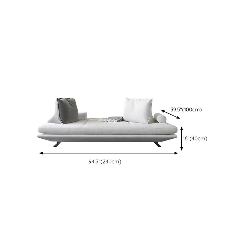 Contemporary Upholstered Solid Color Chaise Chair with Metal Legs