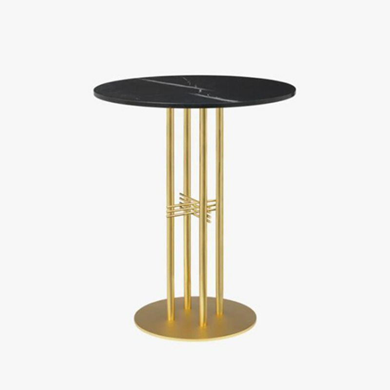 Pedestal Pub Table 41.3"H Glam Round Bar Height Bar Table with Stone Top
