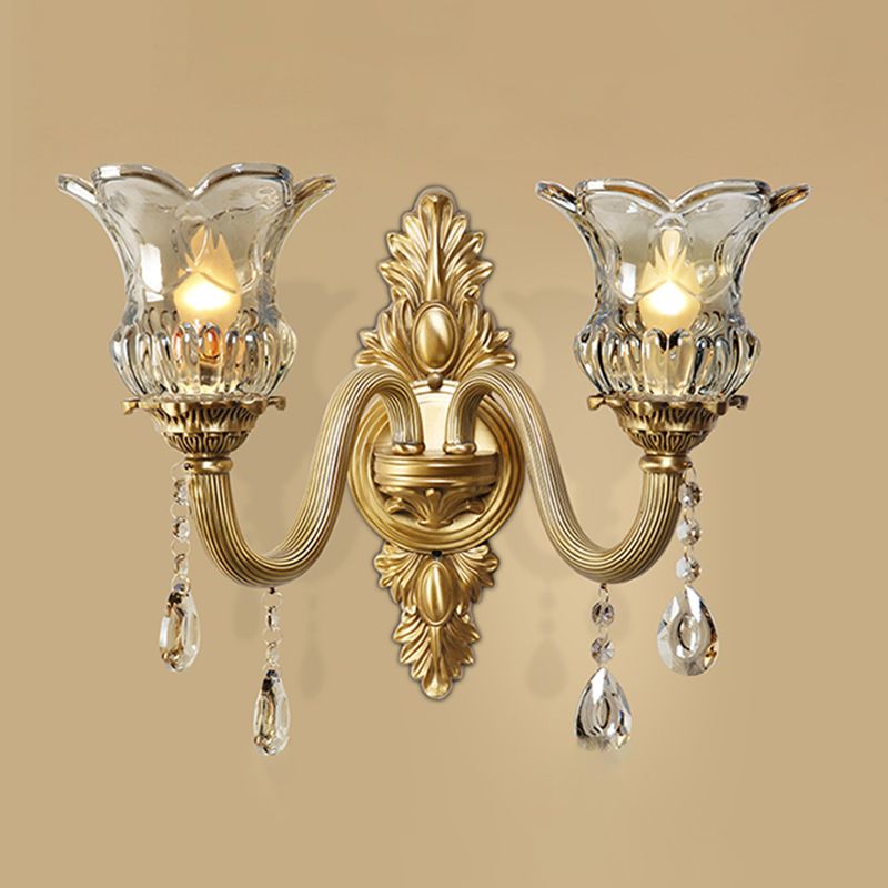 Modern Household Wall Light Creative Wall Sconce Fixtures with Crystal Shade