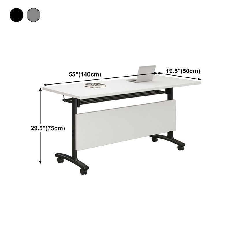Rectangular Writing Desk Metal Base with Caster Wheel Desk for Office