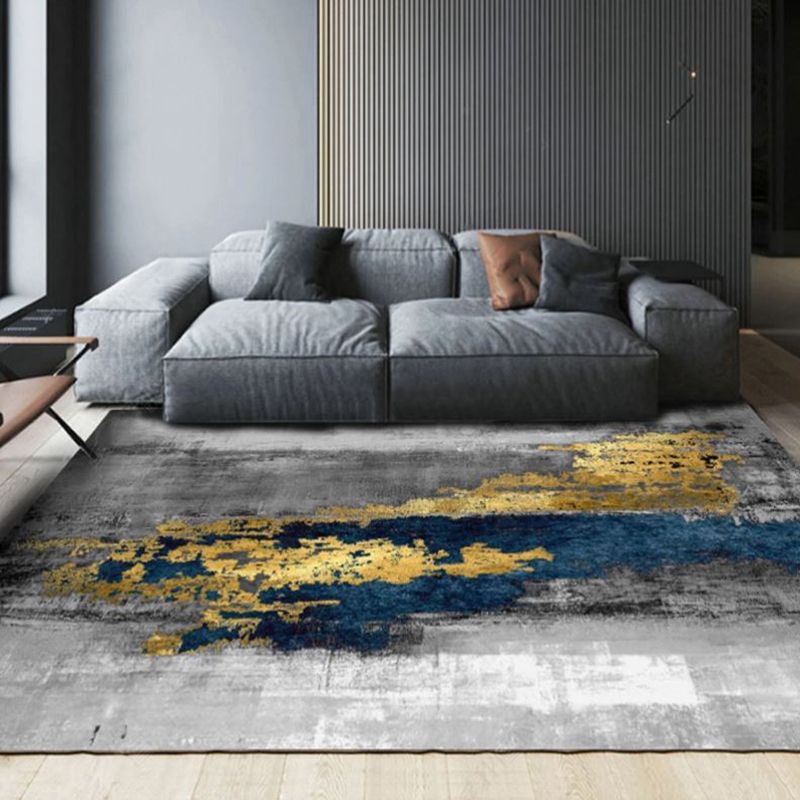 Bold Area Carpet Gorgeous Abstract Print Carpet Washable Polyester Rug with Non-Slip Backing