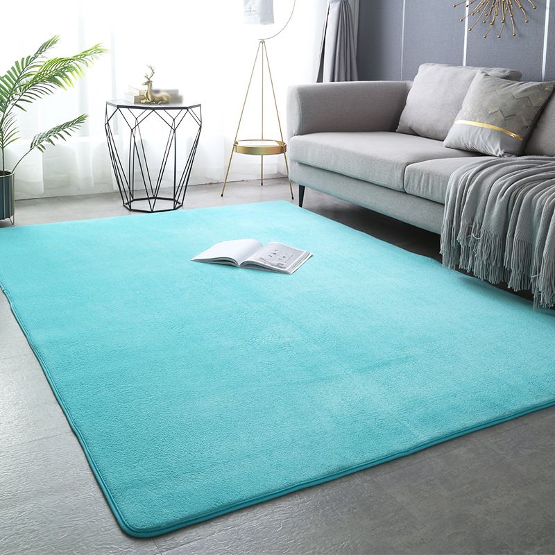 Indoor Carpet Pure Color Polyester Area Rug Anti-Slip Easy Care Rug for Bedroom