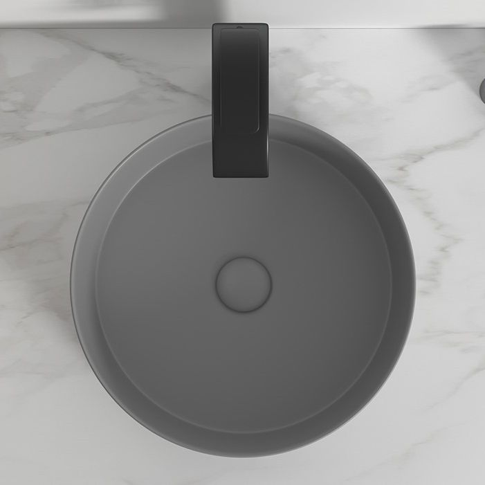Modern Bathroom Sink Porcelain Round Wash Stand (Faucet Not Included )