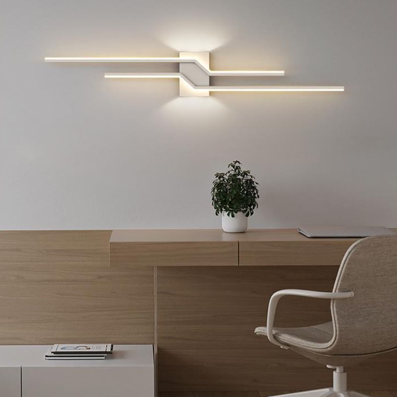 2-Light Modern Wall Mounted Sconce White/Black LED Wall Light for Foyer