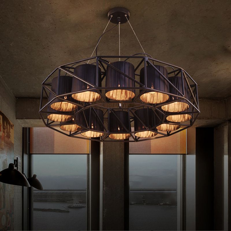 Luces colgantes industriales de techo de metal negro antiguo para la barra de comedor