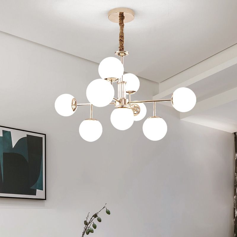 Araña de rama dorada luz colgante de estilo moderno para dormitorio de sala de estar