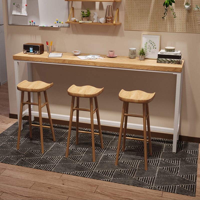 Industrial Style Bistro Bar Desk Pine Solid Wood Rectangle Bar Dining Table for Indoor