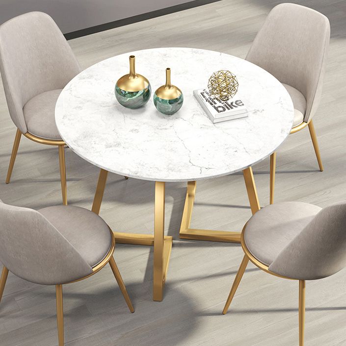 Traditional Luxury Dining Table White Marble Round Dining Table for Home