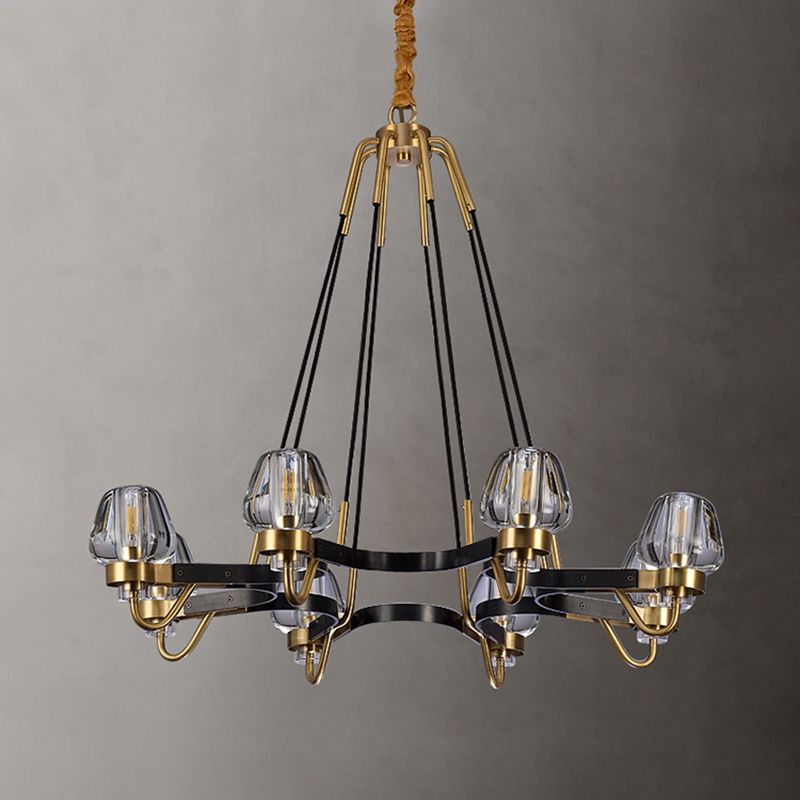 Multi -lichten kristal kroonluchter verlichtingsarmaturen moderne stijl cirkelvormige hanglamp