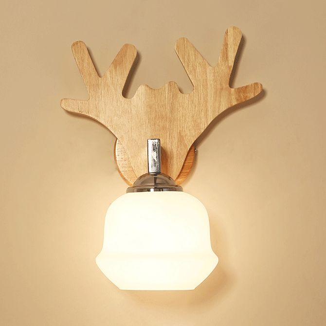 Living Room One Head Wall Sconce Modern Wood Style Wall Mounted Light Fixture