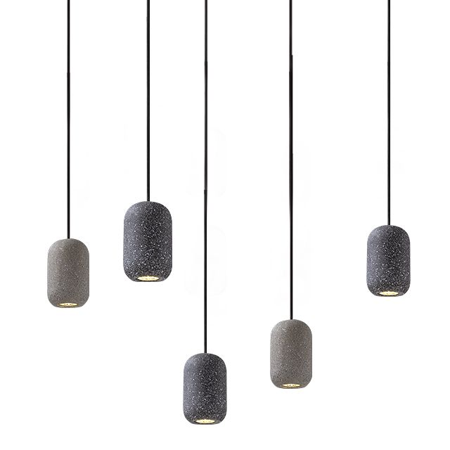 Lámpara de suspensión modernista de luz colgante de cemento cilíndrico para dormitorio