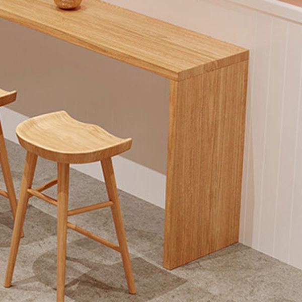 Table à manger à barres de barre rectangle moderne double table de barre de bois piédestal en brun