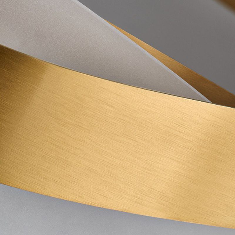 Goldener Kreis LED -Anhänger Beleuchtung minimalistischer Acryl -Kronleuchter für Wohnzimmer