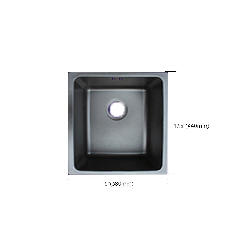 Black Stainless Steel Sink Single Bowl Undermount Sink with Basket Strainer