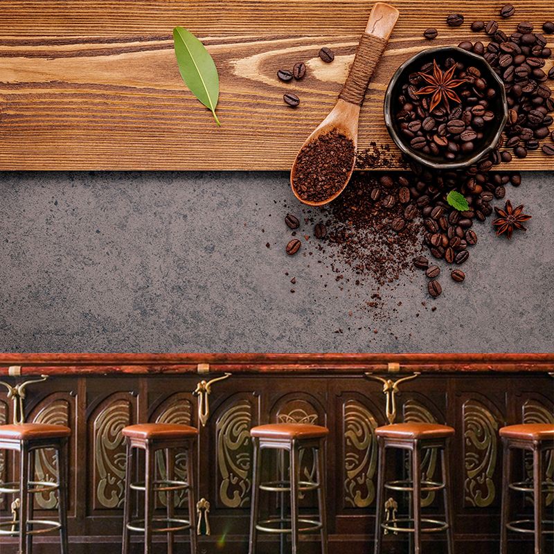 Customized Coffee Beans Mural Eco-friendly Wallpaper for Shop Interior Decoration