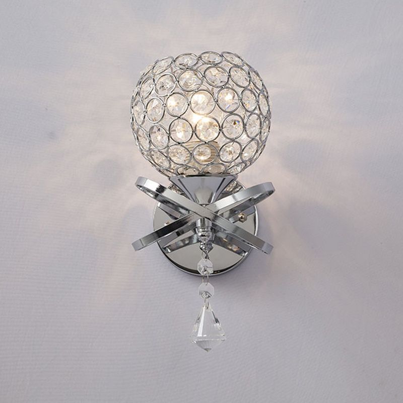 Lámpara de pared de globo lámpara de luz moderna montada en la pared con sombra de cristal transparente