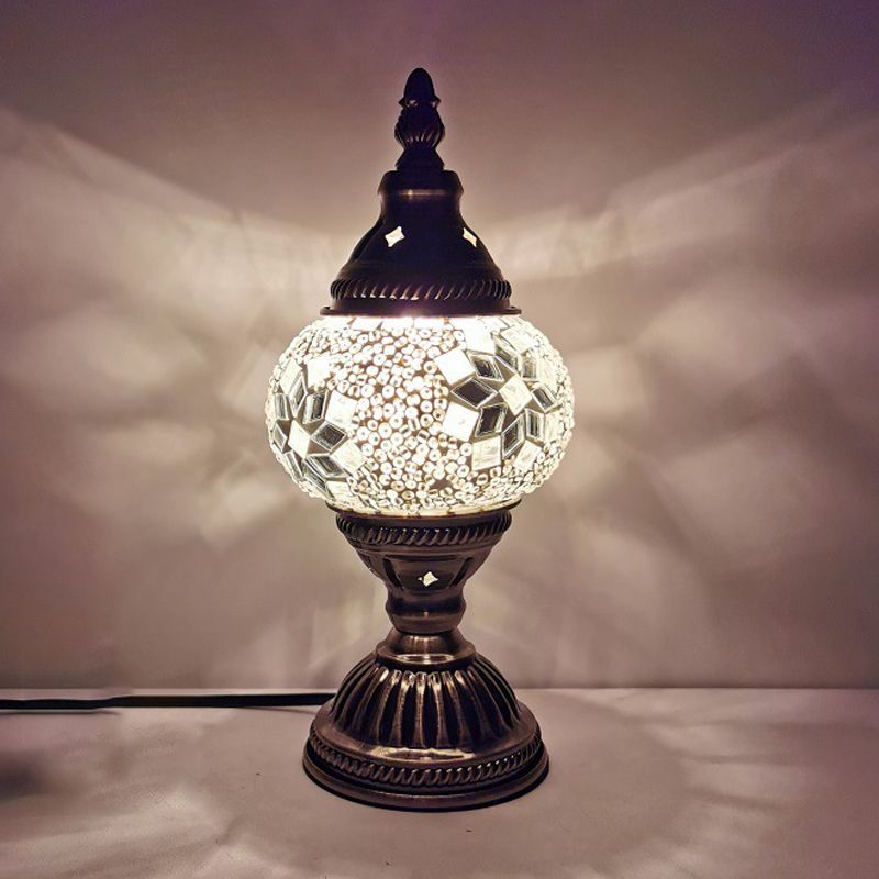 Vintage Moroccan Desk Lamp Turkish Style Glass Table Lamp Fixture for Bedroom