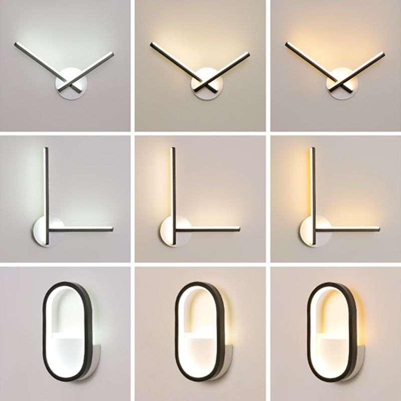 Modern Simple Metal Wall Light Geometry LED Wall Lamp with Acrylic Shade for Bedroom