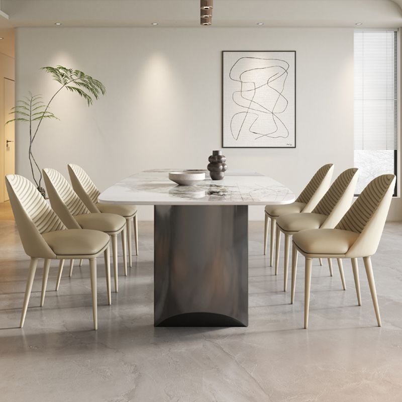 Modern Dining Set 1/7 Pcs Rectangle Dining Table with Upholstered Chairs