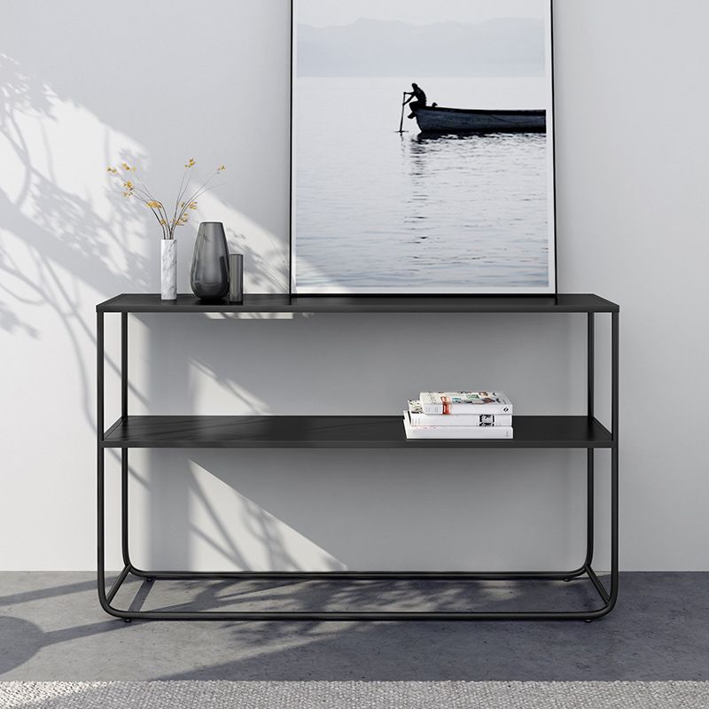 Contemporary Sofa Console Table Antique Finish Console Accent Table in Metal
