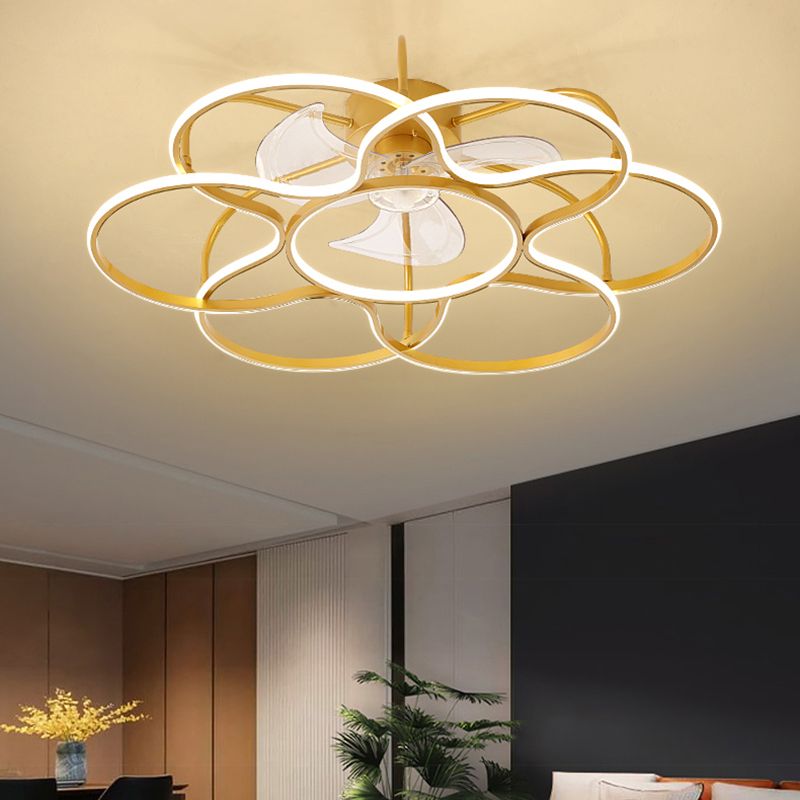 Simplicity Ceiling Fan Light Metal LED Ceiling Flush Mount for Living Room