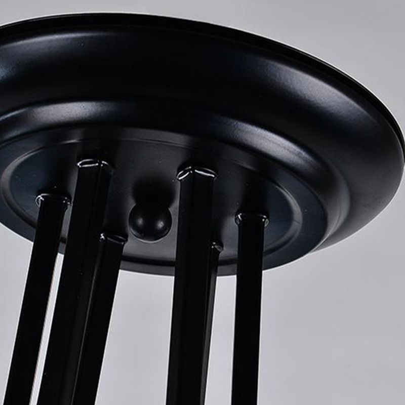 Black 3/6/8 Lights Ceiling Chandelier Baroque Blue Frosted Glass Cone Ceiling Pendant Light, 18"/27.5"/32.5" W